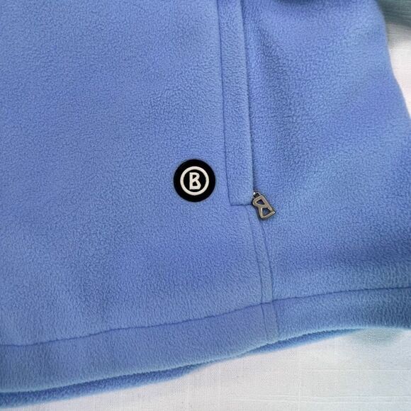 Bogner Blue Fleece Lined Half Zip Mock Neck Long Sleeve Pullover Sweater Size 40 - Picture 2 of 12